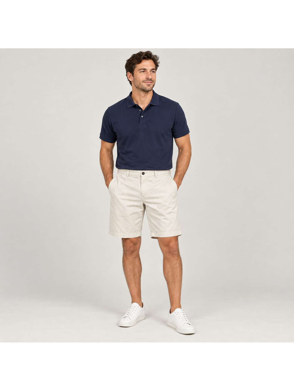Brooks Brothers Bermuda Chino Shorts Men's W36 Cream 100% Cotton